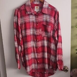 Red And WHITE PLAID WOMENS Shirt